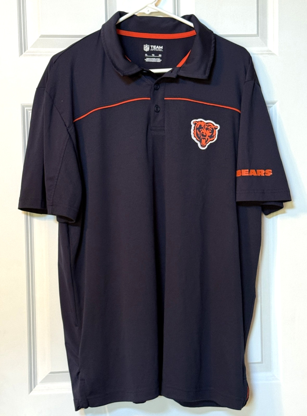 Chicago Bears Polo Shirt Men XL Navy Blue Knit NFL Team Apparel New Without Tag
